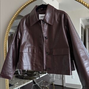 Jason Wu Dark Brown Croc-Embossed Jacket